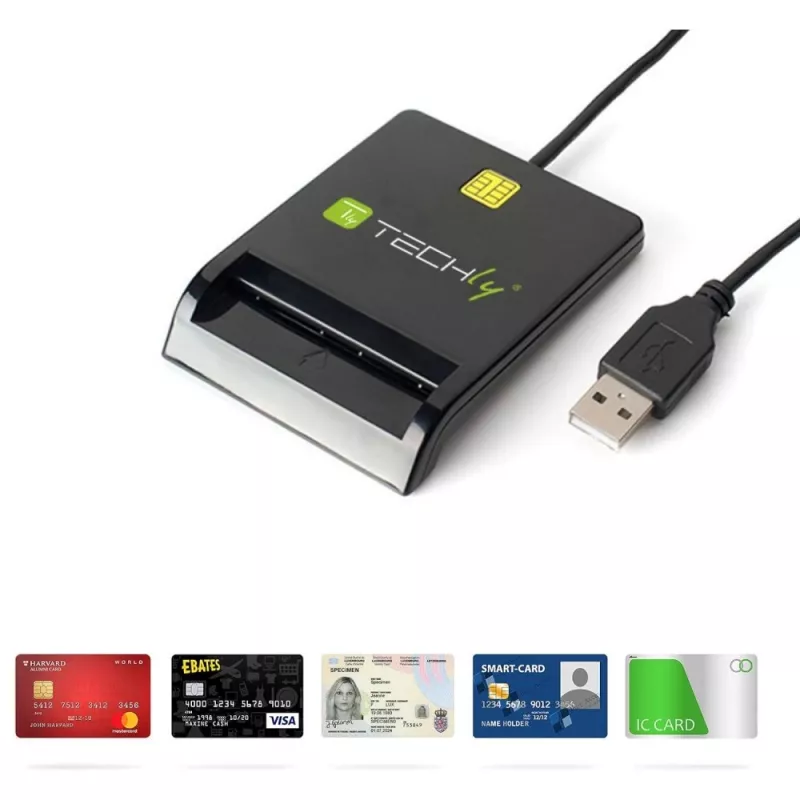 Techly I-CARD CAM-USB2TY2 älykortinlukija sisäkäyttöön USB USB Type-A musta