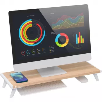 Techly ICA-MS 389 monitoriteline/jalusta työpöytä valkoinen, puu