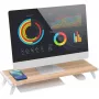 Techly ICA-MS 389 monitoriteline/jalusta työpöytä valkoinen, puu