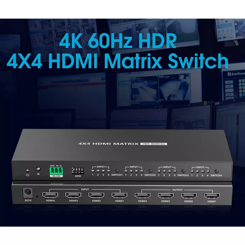 Techly IDATA HDMI-MX44 matriisikytkin AV-matriisikytkin 4 W