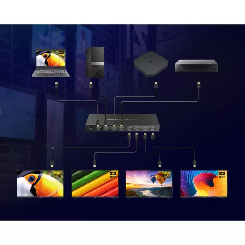 Techly IDATA HDMI-MX44 matriisikytkin AV-matriisikytkin 4 W