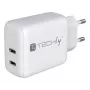 Techly IPW-USB-2C35W laturi mobiililaitteille kannettava, älypuhelin, tabletti valkoinen AC sisäkäyttöön pikalataus