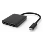 Techly IADAP USBC-HDMI2T4K videokaapeli-sovitin 0,15 m USB Type-C 2 x HDMI musta