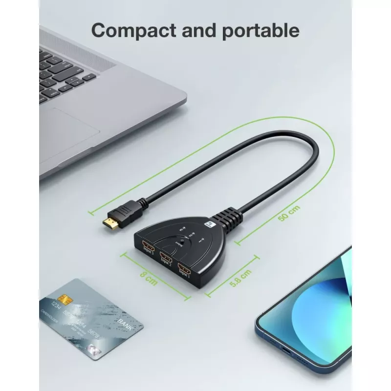Techly IDATA HDMI-3F8K videokytkin