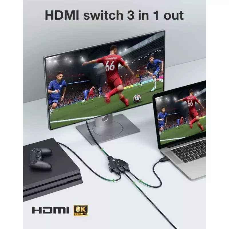 Techly IDATA HDMI-3F8K videokytkin