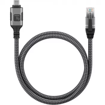 Techly ICOC U3C-RJ45-020 verkkokaapeli hopea, musta 2 m Cat6 F/UTP (FTP)