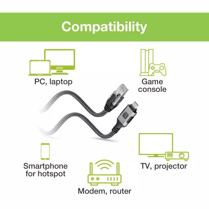 Techly ICOC U3C-RJ45-020 verkkokaapeli hopea, musta 2 m Cat6 F/UTP (FTP)