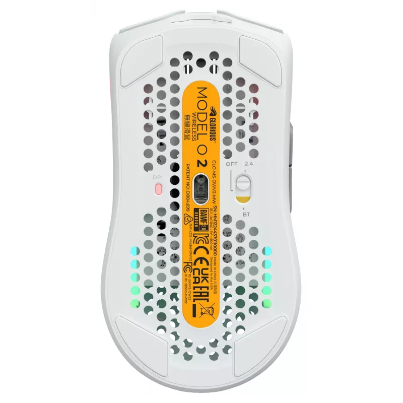 Glorious Gaming Glorious Model O Wireless 2 – mattavalkoinen, oikeakätinen, laser, RF langaton + USB Type-C, 26000 DPI, 1 ms, valkoinen