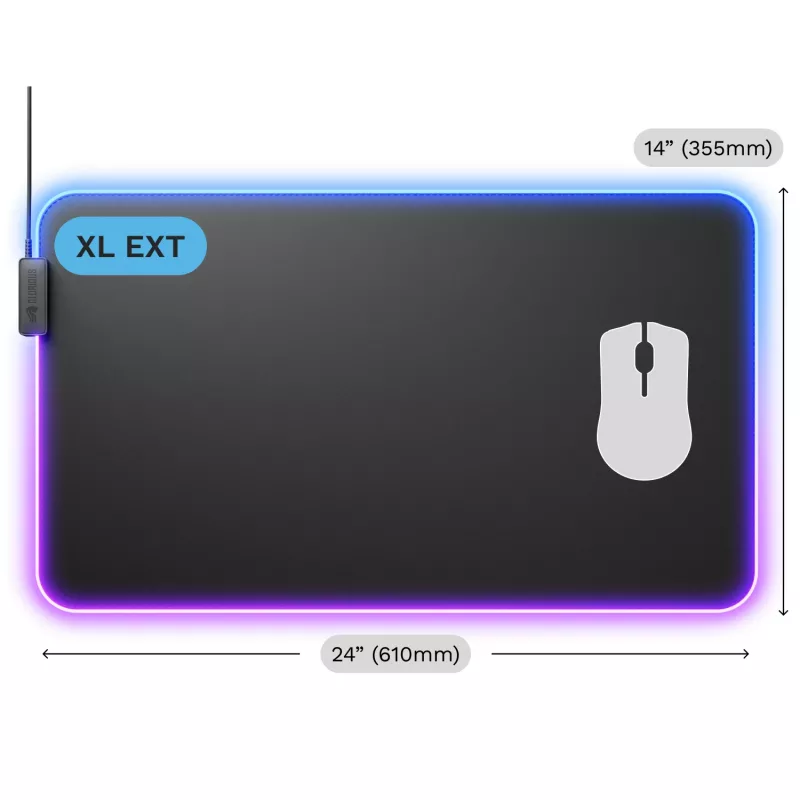 Glorious Gaming GLORIOUS hiirimatto PAD 2 GLED - XL EXTENDED - musta