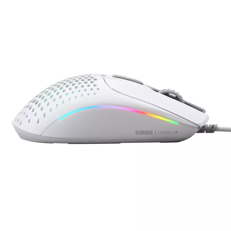Glorious Gaming Glorious Model I2 Wired – valkoinen, oikeakätinen, optinen, USB Type-A, 26000 DPI, valkoinen
