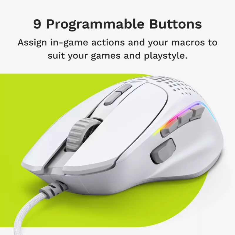 Glorious Gaming Glorious Model I2 Wired – valkoinen, oikeakätinen, optinen, USB Type-A, 26000 DPI, valkoinen