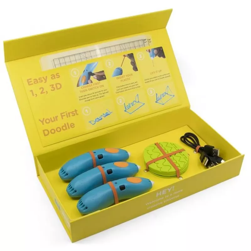 3Doodler Start EDU muovi sininen, syaani, vihreä, harmaa, oranssi, punainen, valkoinen, keltainen