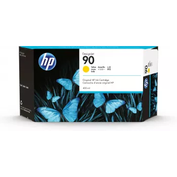 HP 90 400 ml keltainen DesignJet-mustepatruuna, HP DesignJet 4000/4500 -tulostinsarja, lämpömustesuihkutulostus, keltainen, 203,2 mm, 63,5 mm, 120,7 mm
