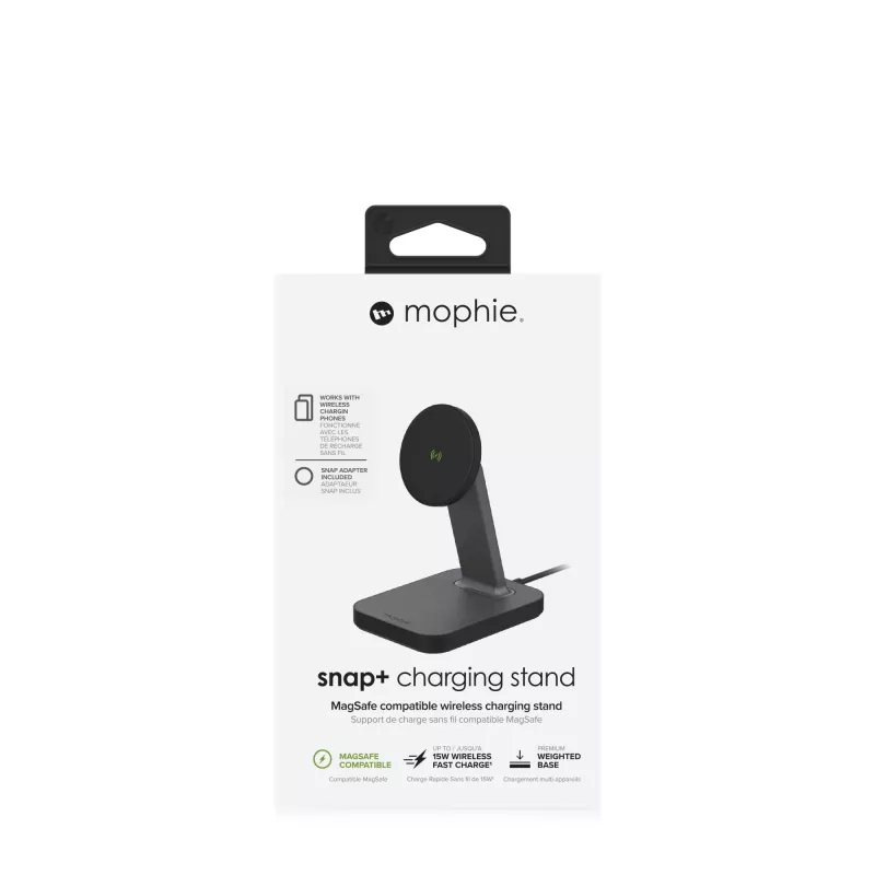 mophie UNV WRLS-snap+ stand-musta-ROC-EU, sisäkäyttö, AC, langaton lataus, musta