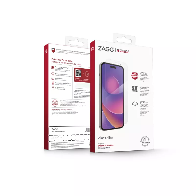 InvisibleShield Elite Glass näytönsuoja Apple iPhone 14 Pro Max, 6,69 tuumaa, läpinäkyvä