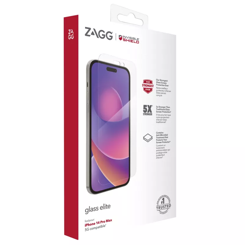InvisibleShield Elite Glass näytönsuoja Apple iPhone 14 Pro Max, 6,69 tuumaa, läpinäkyvä