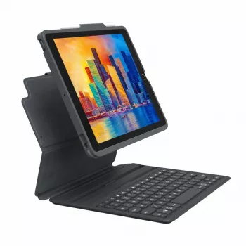ZAGG Pro Keys iPad 10,9 tuumaa (A16 & 10. sukupolvi) saksalainen, AZERTY, saksalainen, Apple, iPad 10,9 tuumaa (A16 & 10. sukupolvi), musta, polykarbonaatti (PC), kumi