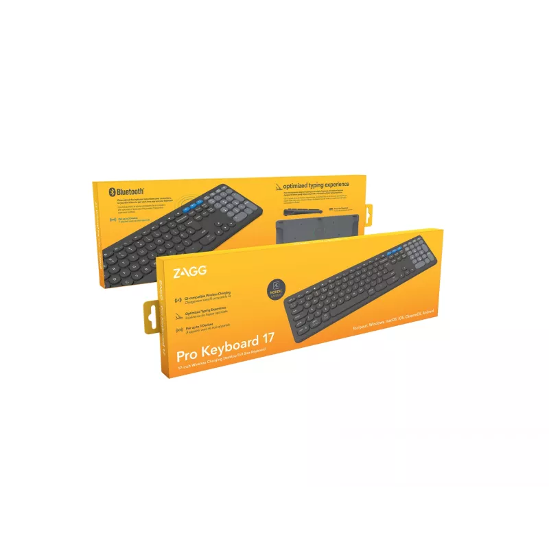 ZAGG Pro 17 näppäimistö yleiskäyttöön Bluetooth QWERTY pohjoismainen musta