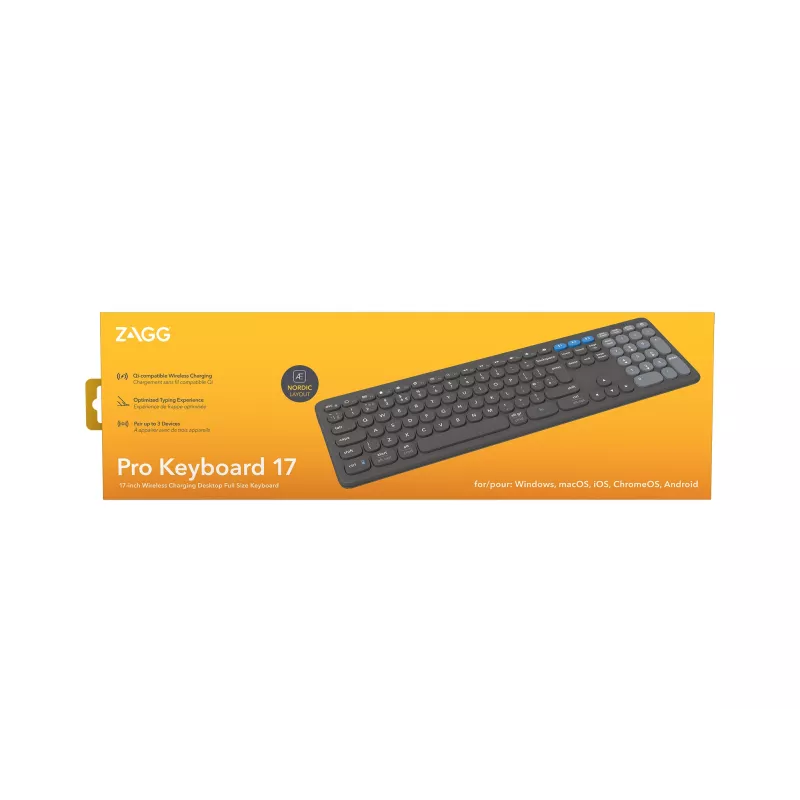 ZAGG Pro 17 näppäimistö yleiskäyttöön Bluetooth QWERTY pohjoismainen musta
