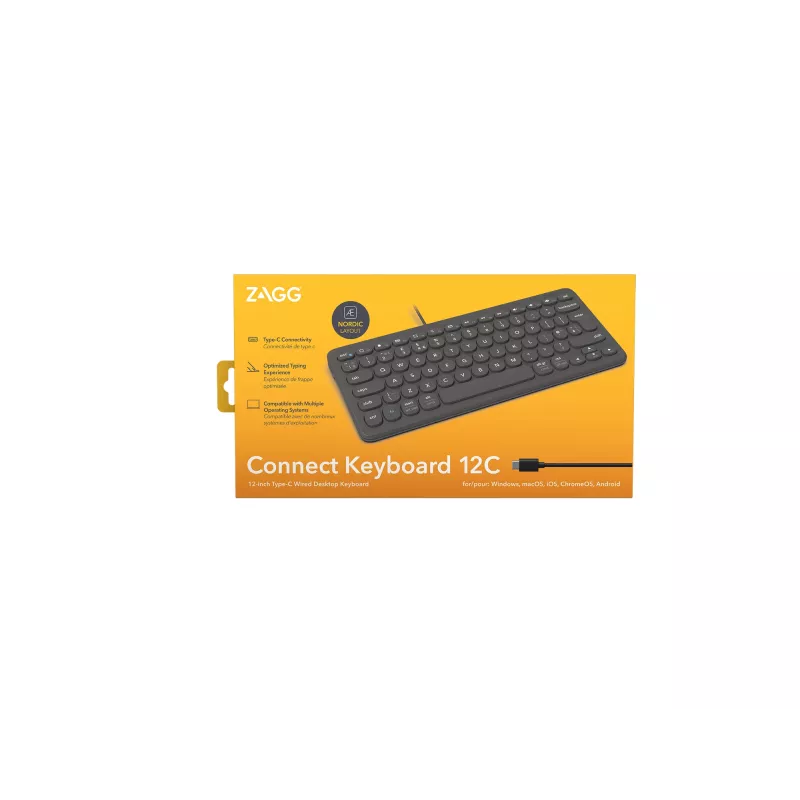ZAGG Connect 12C näppäimistö yleiskäyttöön USB QWERTY pohjoismainen musta