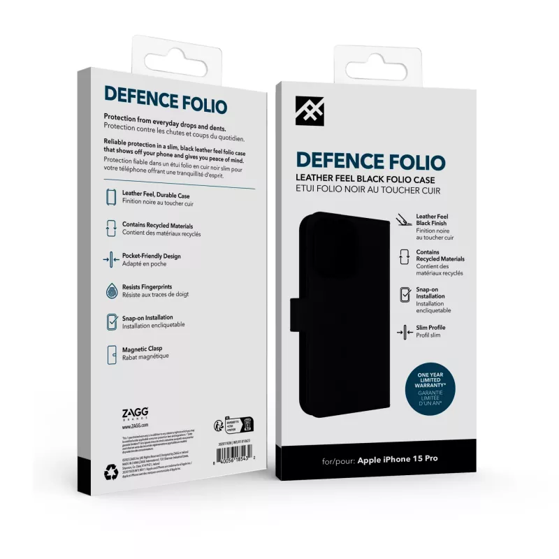 IFROGZ Defence Folio puhelinkotelo 15,5 cm (6,1 tuumaa) musta