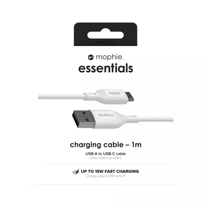 mophie essentials latauskaapeli | 1M USB-kaapeli USB 2.0 USB A USB C valkoinen