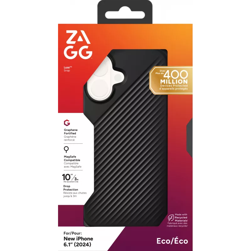 ZAGG Cases Luxe Snap Apple iPhone 16 musta, kotelo, Apple, iPhone 16, 15,5 cm (6,1