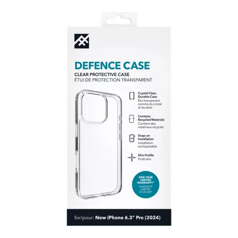 IFROGZ IF Defence Case Apple iPhone 16 Pro Clear INTL, kotelo, Apple, iPhone 16 Pro, 16 cm (6,3