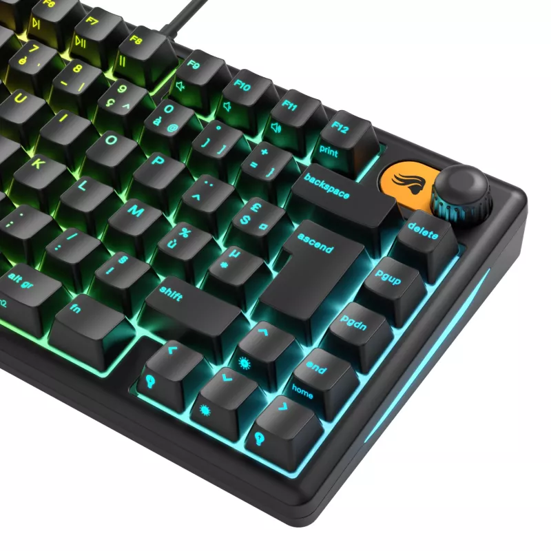 Glorious Gaming GMBK 75% -näppäimistö USB AZERTY ranska musta
