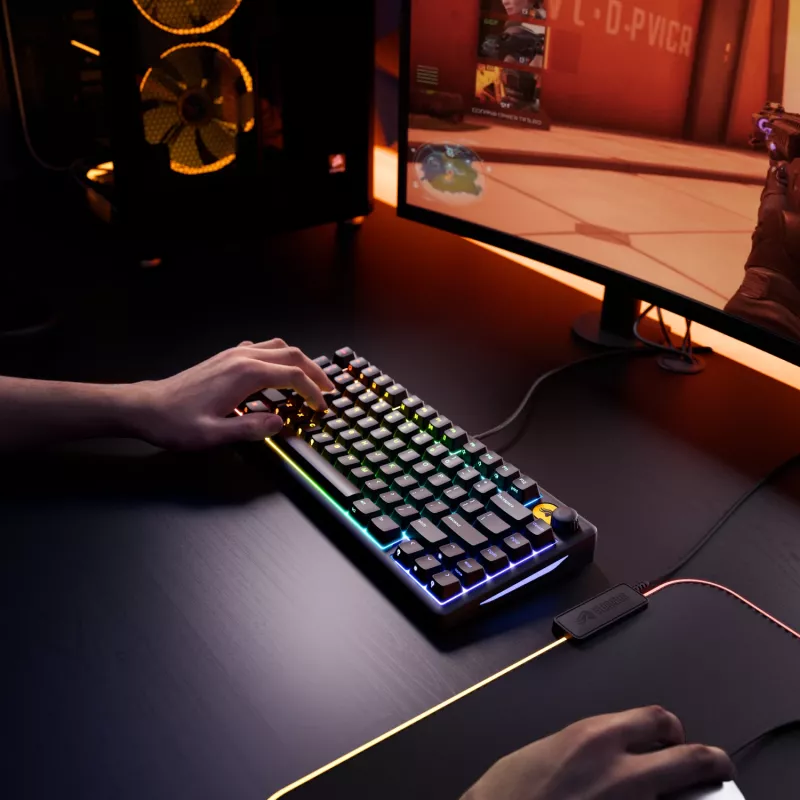 Glorious Gaming GMBK 75% -näppäimistö USB AZERTY ranska musta