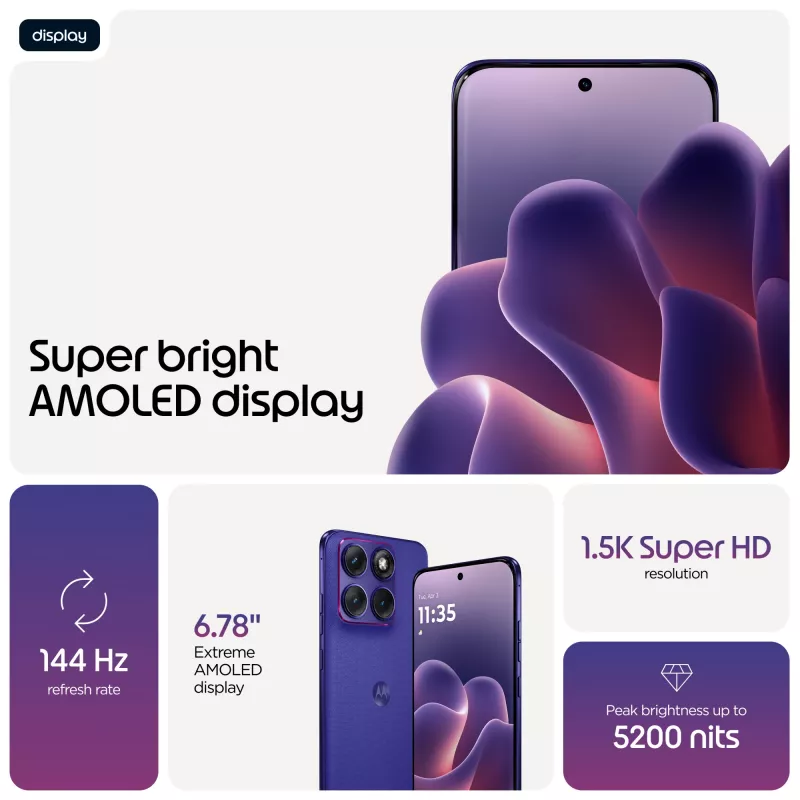 Motorola edge 70 fusion 17,2 cm (6,78 inch) Dual-SIM Android 16.0 5G USB Type-C 12 GB 256 GB 7000 mAh violetti