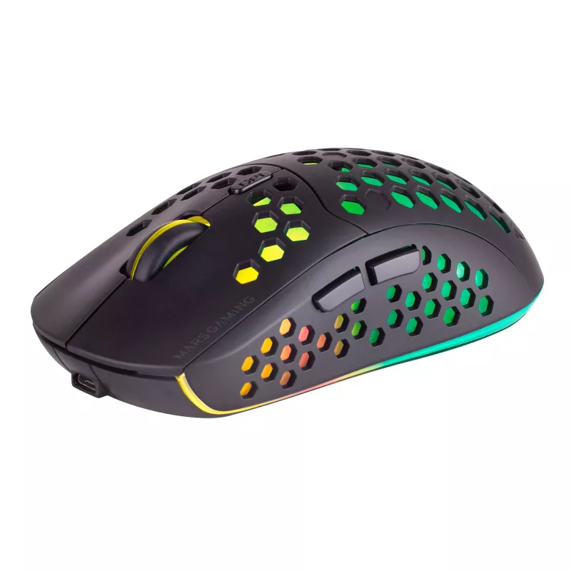 Mars Gaming MMW3, langaton pelihiiri, RGB Flow, ultrakevyt 79g, 3200DPI, musta
