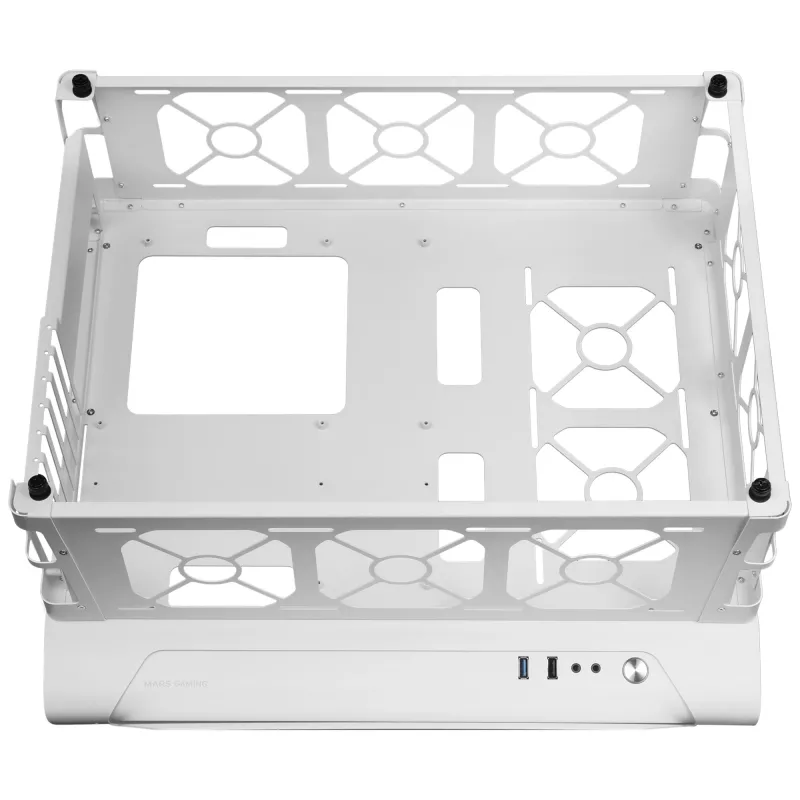 Mars Gaming MCB valkoinen PC-pelikotelo ATX-XL Custom Premium Edition modulaarinen kaksikammiorakenne