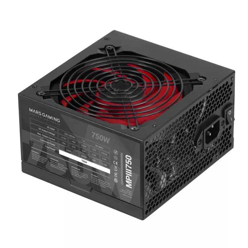 Mars Gaming MPIII750 PC-virtalähde 750W ATX 85 % hyötysuhde 5 vuoden takuu