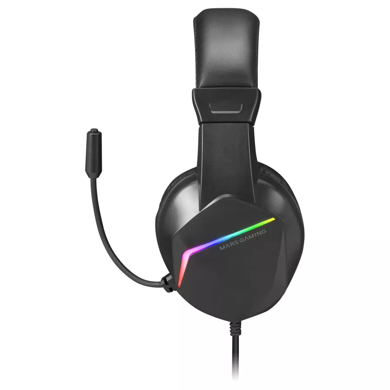 Mars Gaming MH122 musta, FRGB Over Ear -pelikuulokemikrofoni mikrofonilla, HiFi-ääni, kohinanvaimennus, ultrakevyt, PS4 PS5 Xbox Switch Tablet Windows Mac