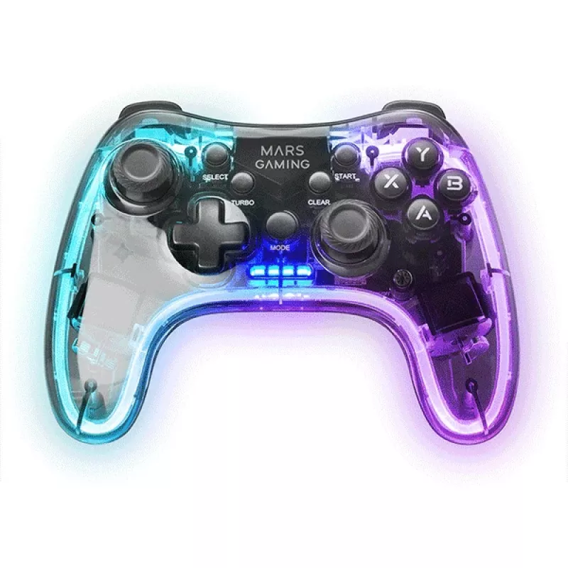 Mars Gaming MGP-24 langaton peliohjain 2.4GPRO Neon RGB dual haptic -värinä analogiset tikut ohjain PC PS3 PS4 XBOX360 Raspberry Pi Mac Android