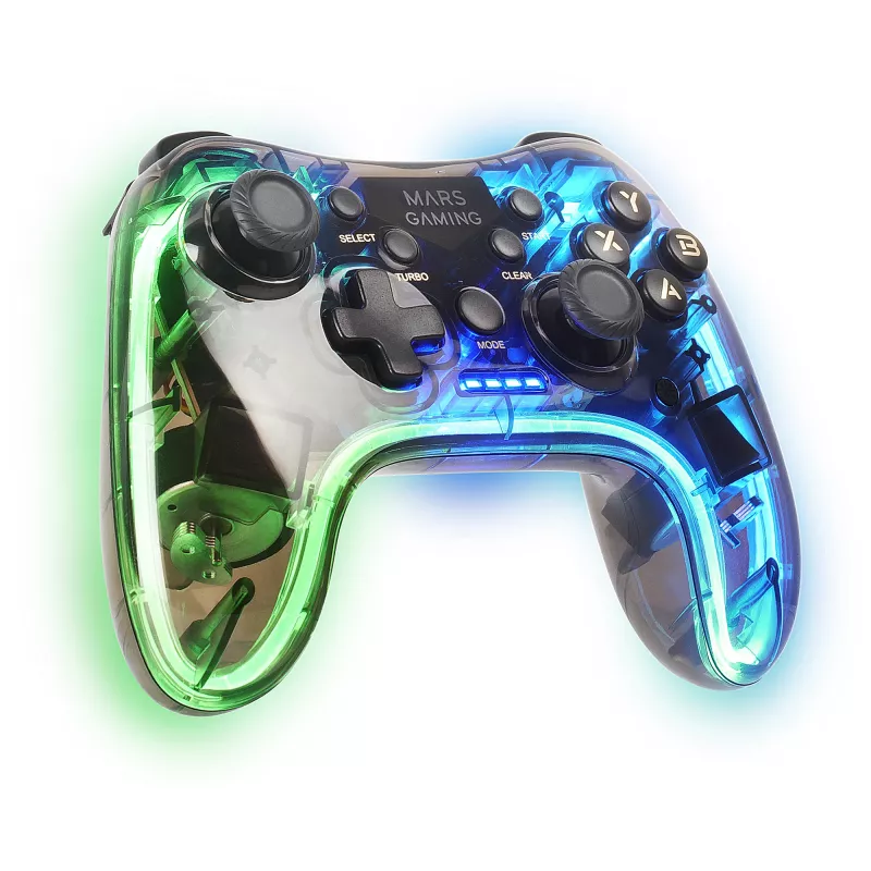 Mars Gaming MGP-24 langaton peliohjain 2.4GPRO Neon RGB dual haptic -värinä analogiset tikut ohjain PC PS3 PS4 XBOX360 Raspberry Pi Mac Android