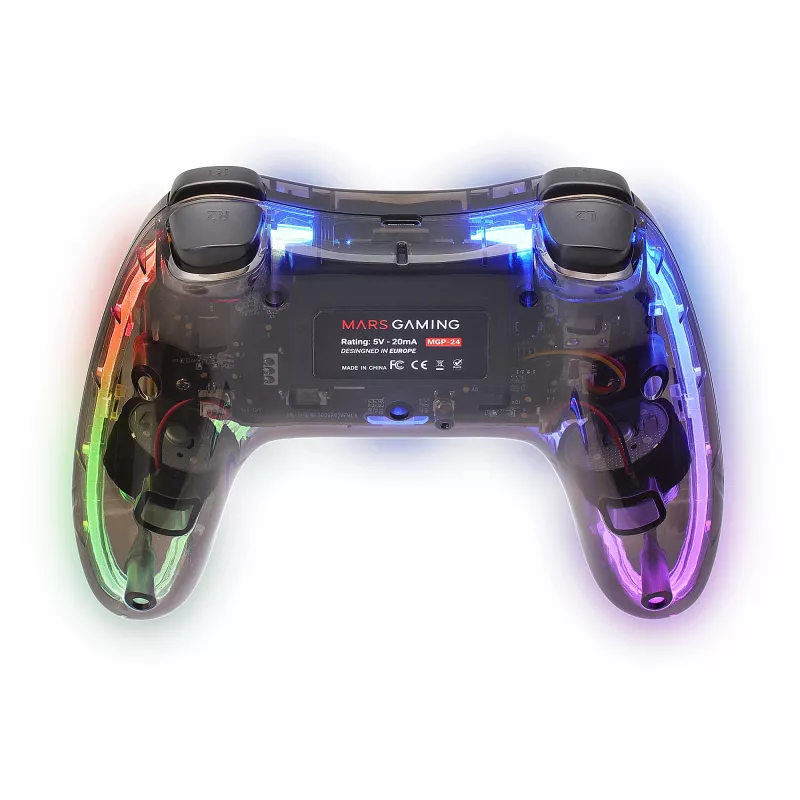 Mars Gaming MGP-24 langaton peliohjain 2.4GPRO Neon RGB dual haptic -värinä analogiset tikut ohjain PC PS3 PS4 XBOX360 Raspberry Pi Mac Android