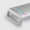 Mars Gaming MGS-ONE valkoinen Chroma RGB -näyttöteline säädettävä koko älypuhelin- ja tablettiteline etu-USB 2.0