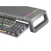 Mars Gaming MGS-ONE musta Chroma RGB -näyttöteline säädettävä koko älypuhelin- ja tablettiteline etu-USB 2.0