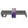 Mars Gaming MGS-ONE musta Chroma RGB -näyttöteline säädettävä koko älypuhelin- ja tablettiteline etu-USB 2.0
