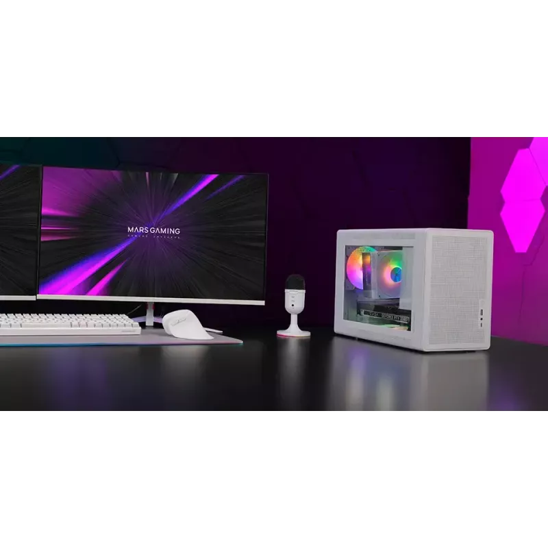 Tietokonekotelo Mars Gaming MCXPSW mATX valkoinen