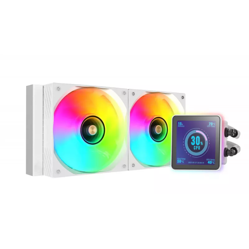 Mars Gaming ML-VISIONPRO240W prosessori all-in-one-nestekühler 12 cm valkoinen 1 kpl