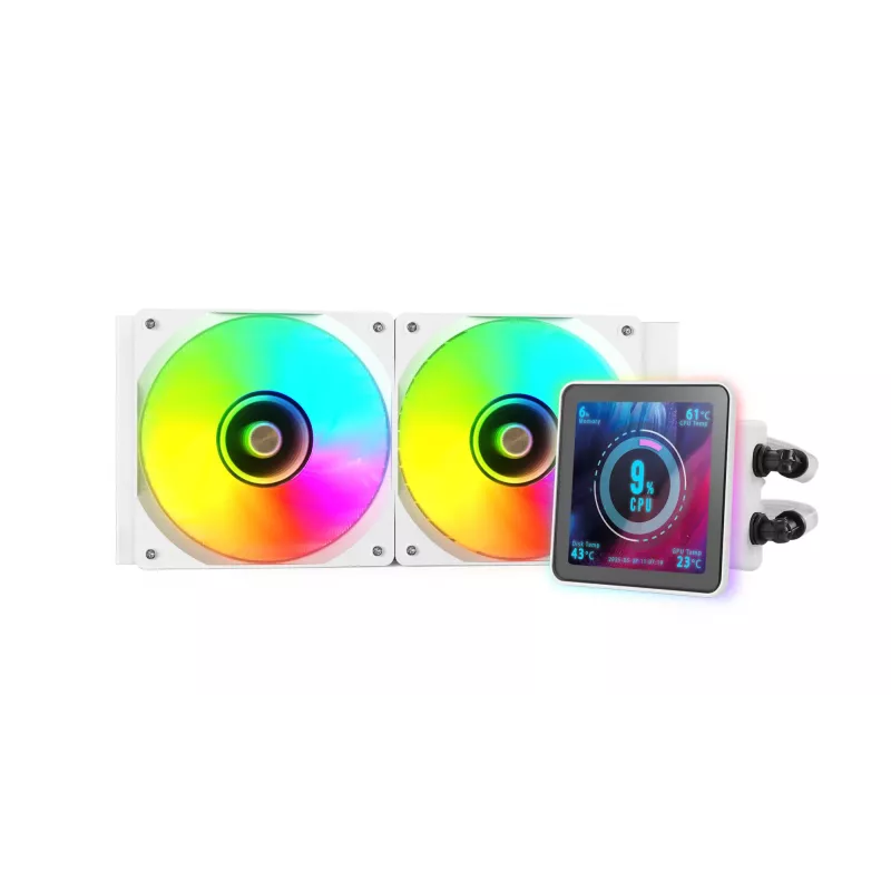 Mars Gaming ML-VISIONPRO240W prosessori all-in-one-nestekühler 12 cm valkoinen 1 kpl