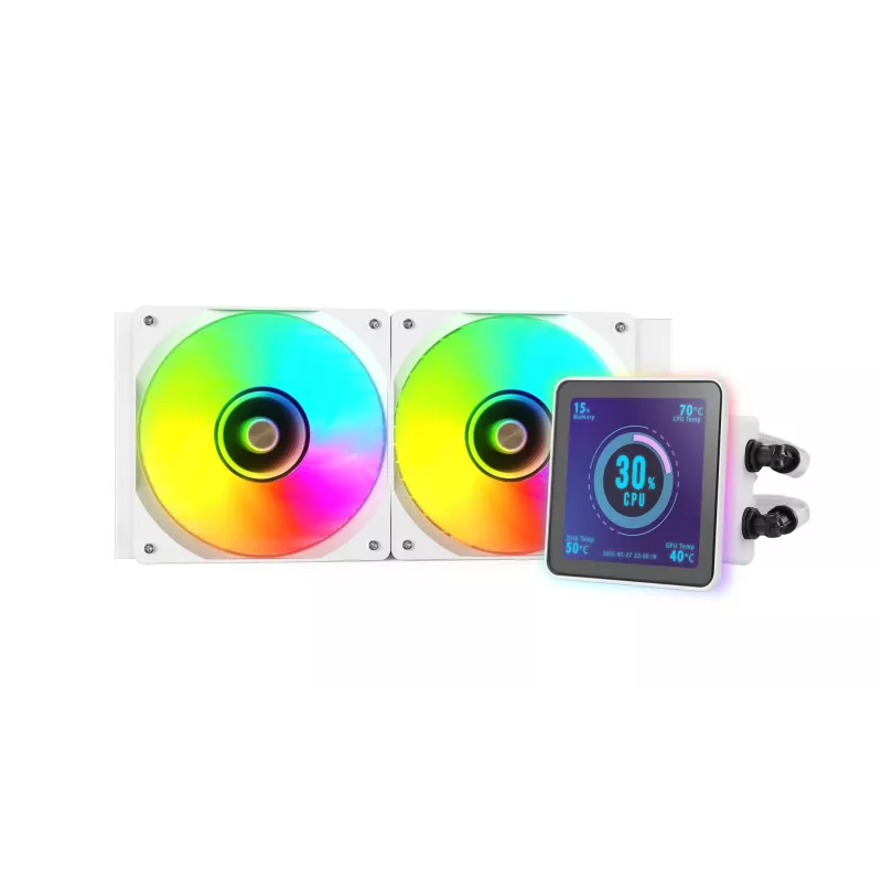 Mars Gaming ML-VISIONPRO240W prosessori all-in-one-nestekühler 12 cm valkoinen 1 kpl