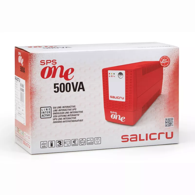 Salicru SPS 500 ONE, line-interactive, 0,5 kVA, 240 W, sini, 162 V, 290 V