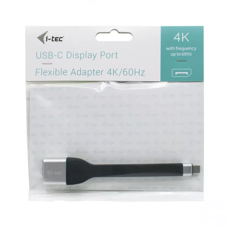 ITEC USB-C - DisplayPort -sovitin i-tec USB-C ohut DP -sovitin 4K/60 Hz, 0,11 m kaapeli, musta