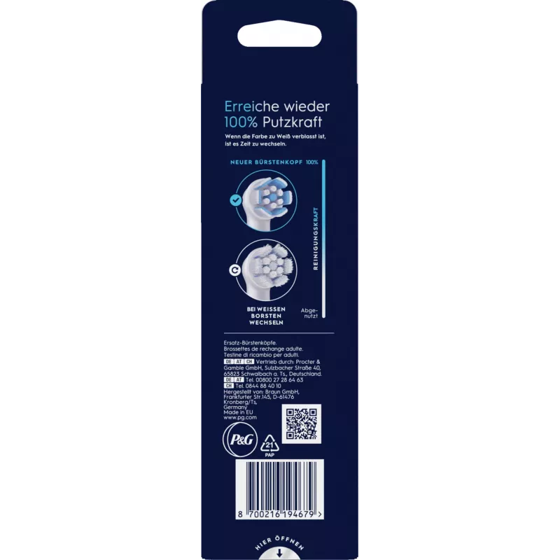 Oral-B harjaspää 6 kpl valkoinen
