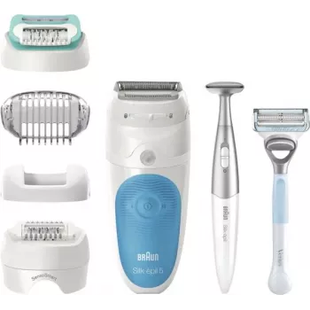 Braun Silk-épil 5 810 + Gillette Venus trimmeri 28 pinsettiä sininen, valkoinen