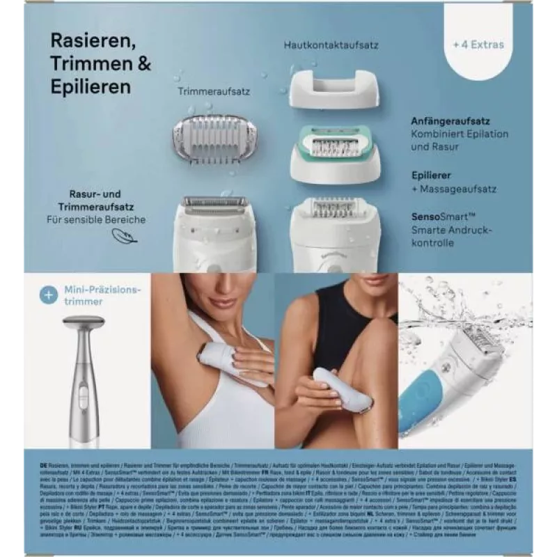Braun Silk-épil 5 810 + Gillette Venus trimmeri 28 pinsettiä sininen, valkoinen